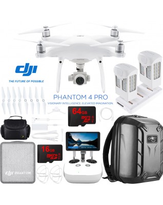 DJI Phantom 4 Pro Plus Quadcopter Drone + Extra Battery; Charging Hub & Backpack